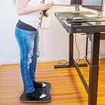 Goplus Standing Desk Anti-Fatigue Mat, Wooden Balance Board for Stand up Desk with Raised Massage Points, Ergonomic Design Wobble Board Comfort Floor Mat for Home Office Exercise Core Strength