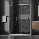 Findepot 50-54" W x 71" H Pivot Glass Shower Door,Pivot Sliding Shower Door with 1/4"(6mm) Clear Glass,Brushed Nickel