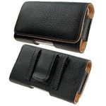 Kingsource Black Leather Pouch Holster Case with Metal Belt Clip for Apple iPhone 12 iPhone 11 iPhone 11 Pro Max iPhone Xs Max iPhone XR iPhone 8 Plus