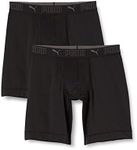 PUMA Men's Sport Microfiber Long Boxer 2 Pack, Black, M