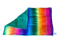 New. Weighted lap pad 1kg. Child's/Teen/Adult. Soft rainbow minky with green polar fleece back. Autism, meltdowns, calming.