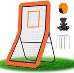 ZVFOTN Lacrosse Rebounder net for Backyard, 4x7FT Adjustable Net with 5 Angles & Target Stripe,Durable Multi-Sport Practice Tool for Soccer Baseball Volleyball Training Equipment,Orange