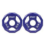 SPART Color Coded Weight Plate 2-Inch Cast Iron Tri-Grip Plate for Barbell,Solid Cast Iron Olympic Weight Plates for Strength Training, Weightlifting, Crossfit, 5LB, Pair, Purple