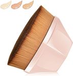 QUEMISS Foundation Makeup Brush, Kabuki Magic Face Momma Brush Flat Top High-Density Multifunctional for Flawless Powder Brushes (Pink)