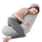 Wndy's Dream L shaped Support Pillow| Pregnancy Body Pillow with Premium Cotton Filling for Sports Recovery,Back, Neck & Leg Pain Relief with Machine Washable Pillowcase