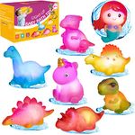 HOYIBO Baby Bath Toys - 8 Pack Bathtub Toys Toddler Bath Toys with Colorful Flashes Lights Water Toys for Toddlers Floating Light Up Bath Toys for Kids 3-5 Boys Girls Toddler Gifts