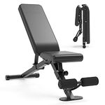 leikefitness Adjustable Weight Bench Foldable Workout Exercise Bench with Automatic Lock for Upright Incline Decline and Flat Full Body Exercise (GM58101(BLACK))