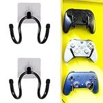 Universal Adhesive Game Controller Organizer Wall Rack Wall Mount Wall Clip Wall Hanger for Xbox One PS4 Switch Pro Game Controller, Headphone Holder - No Drilling – easy to install - 2 Pack