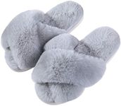 Evshine Women's Fuzzy Slippers Cros