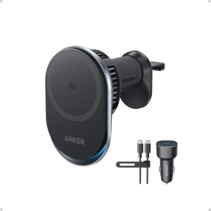 Anker Prime Caricatore Auto MagSafe Qi2 25W con Raffreddamento TEC, Supporto Bocchetta Aria per iPhone Serie 17-12