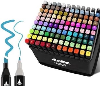 ABEIER 120 Color Alcohol Markers Set, Colouring Pens for Adults, Beginners,Art Marker Dual Tip Permanent Pens for Drawing, Sketching, Anime Manga Design With Carrying Case