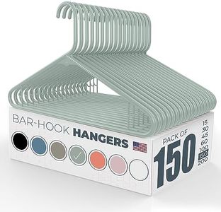 Neaties Plastic Hangers 100+ Pack (150 Count) – Made in the USA – 6lb Capacity Standard Clothes Hangers with Strap Hooks for Dresses, Lingerie, Shirts, Pants, and Jackets – Mint
