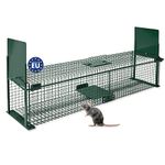 Moorland Live Animal Trap 100x25x25cm – Animal-Friendly Marten Trap – Multipurpose & Reusable Animal Trap Cage – Humane & Sturdy Trap Cage with 2 Trap Doors for Marten Cat Fox