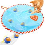 Migipaws Interactive Cat Ball Toy Set, Automatic Random Rolling Cat Ball Toy in Pouch, Hide and Seek Cat Toy for Indoor Cats,Rechargable Kitten Toy