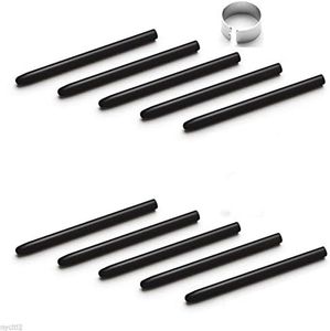 10 Pack Black Replacement Nibs with Removal Ring for Wacom Bamboo & Intuos Pens