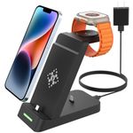 3 in 1 Charging Station for Apple Multiple Devices, Charger Station Dock for iPhone 14/13/12/11/X/8/Airpods, Desk Wireless Charger Stand for Watch Ultra/8/7/6/SE/5/4/3/2(Black)