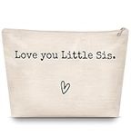 Phonebliss Sister Gifts Make Up Bag, Love You Sis Little Sisters Handmade Makeup Bags for Big Sister, Travel Souvenir Birthday Valentine's Easter Women's Day Party Bridesmaid Cosmetic Toiletry Bag