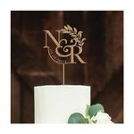 Wooden Wedding or Engagement Cake Topper with a Date and Initials Anniversary Personalised Custom Engagement Wood Decor Bridal Shower