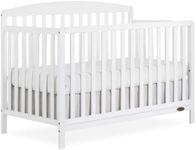 Dream On Me JPMA & Greenguard Gold Certified Odelle 5 in 1 Convertible Crib in White, Built of Sustainable Pinewood, 3 Mattress Height Settings, Non-Toxic Water-Based Paint Finish