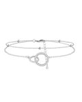 Mesovor Silver Infinity Heart Link Bracelets for Women Girls, Sterling Silver Plated Adjustable Layered Bracelets Gifts for Mum Friends Ladies Girlfriend (Double Loop)