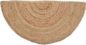 VHC Brands Natural Jute Rug Country Farmhouse Entryway or Kitchen Small Welcome Mat Half Circle 16.5x33