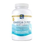 Nordic Naturals Omega 3 Pet Supplement | 330 mg Omega 3 Dog Skin and Coat Supplement | Fish Oil for Dogs with EPA & DHA | Promotes Heart, Skin, Coat, Joint, & Immune Health - Unflavored 180 Soft Gels