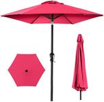 Best Choice Products 10ft Outdoor Steel Polyester Market Patio Umbrella w/Crank, Easy Push Button, Tilt, Table Compatible - Hot Pink