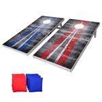 GoSports LED Rustic Design Cornhole Set, Regulation Size, 4' x 2'