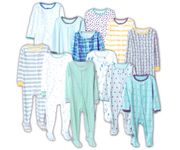 TuddyBuddy 100% Cotton Romper/Sleepsuits/Jumpsuit/Onesie Set for Baby Boy (Pack of 5 Zipper Sleepsuits - Assorted, 6 Months - 9 Months)