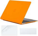 COATIT for MacBook Air 13 inch Case 2022 2021 2020 2019 2018 Release A2337 M1 A2179 A1932 Retina Display with Touch ID,Hard Shell Case 13.3 Inches & Keyboard Cover & Screen Protector,Matte Orange