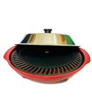 Briteline Aluminum Non-Stick Smokeless Indoor Tandoor Cooktop BBQ, 14 inches Gas Grill with Lid