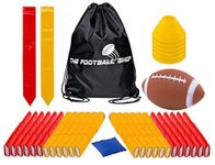 Team Edition Flag Football Set for 24 Players - Includes Durable Flag Belts and Flags, Cones, Bean Bag, Carrying Backpack, and Football - Huge 67 Piece Complete Set, Team Package, Football Team Size