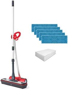 POLTI Moppy Red Premium PTEU0287 Kabelloser Dampfbodenwischer, extra viele Reinigungstücher, für alle Bodenbeläge und vertikalen waschbaren Oberflächen, rot