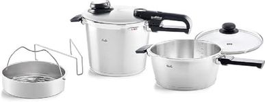 Fissler Vitavit Premium Pressure Cooker Set with Steamer Insert, 3.7 Quarts & 6.3 Quarts