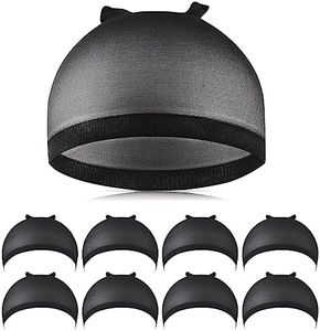 Wig Caps for Women, IKOCO 8Pcs Black Wig Cap for Lace Front Wig Caps Bulk Stretch Nylon Stocking Caps for Wigs
