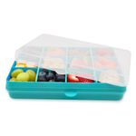 melii Snackle Box – Divided Snack Container, Food Storage for Kids, Removable Dividers, Arts & Crafts, Beads, BPA-Free – 12 Compartments (Blue)