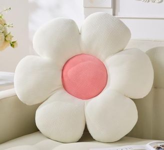 Vdoioe Flower Pillow, Flower Shaped Throw Pillow Cushion Seating White Flower PlushThrow Pillow Floor Pillows Home Decorative Seating Cushions