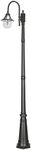 Gama Sonic Orion Outdoor Solar Lamp Post Light Kit, Black Resin Industrial Style Downlight, Cast Aluminum Pole with Warm White Light 2700K