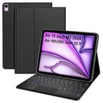 TGK Detachable Bluetooth Keyboard Case for iPad Air 11 inch M3 / M2 (2025/2024), Air 7th/6th/5th/4th Gen (2022/2020) Smart Cover (Black)