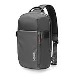 tomtoc Compact EDC Sling Bag, Minimalist Chest Shoulder Crossbody Bag for 14-inch Macbook Pro M3 A2992 A2918, Water-resistant Lightweight Daypack for Daily Use, Work, Small Size