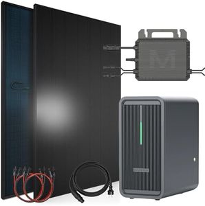 SUNNIVA® 920W Balkonkraftwerk mit 2,24 kWh Speicher Marstek B2500-D, BIFAZIAL FULLBLACK komplett Steckdose, PV Solaranlage Komplettset mit Solarspeicher, 2x 460W N-Type Glas-Glas Bifacial Module