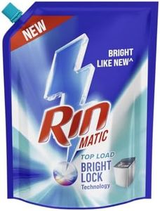 RIN Matic Liquid Detergent, 2Kg, for Dazzling Brightness, with Bright Lock Technology, Long-Lasting Fragrance, for Top Load Washing Machines