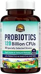 VITALITOWN Probiotics 120 Billion CFUs | 36 Strains, with Prebiotics & Digestive Enzymes for Men Women | Shelf Stable | Digestive & Immune Support | Vegan, Non-GMO | 30 Delayed Release Veg Caps