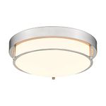 Cargifak Close to Ceiling Light Fixtures, Bushed Nickel Farmhouse Ceiling Light with 2 Light for Laundry Kitchen Bedroom Bathroom, 4822-BN