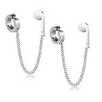 NILSTOREY Earrings for Airpods Ear Holder Clips, 1 Pair Clip-On Anti Lost Earring Strap for Airpods Pro (No Need Ear Hole), Wireless Earhooks Earbuds Earphone Holder Connector Compatible with Airpods 2&1 3/Pro (Circle Style)