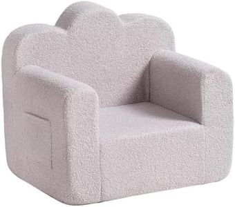 Tiita Kids Couch Sherpa Toddler Chair, Cloud-Like Comfy Kids Sofa Toddler Reading Chair with Washable Cover Carrying Handle, Convertible Children Sofa Chair for Girls and Boys