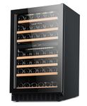 Carysil Wine Chiller, Stores up to 77 Bottles, Free Standing, Dual Cooling Zone (5°C-12°C White & 12°C-20°C Red Wine), Adjustable Wooden Shelves, Toughened Glass Door, LED Display, Ideal for Home