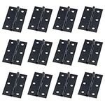 Antrader Cabinet Gate Closet Door Hinge 2-2/5'' Long Home Furniture Hardware Folding Butt Hinge Black Pack of 12