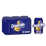 Orangina Sparkling Fruit Drink; Multipack of 6 x 330ml cans; contains a blend of citrus juices, real orange pulp and orange zest