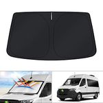 KUST Windshield Sun Shade for Freightliner Sprinter & Mercedes Benz Sprinter Accessories 2007-2025 Window Sunshade Sun Visor Protector Foldable Blocks UV Rays Keep Your Car Cooler